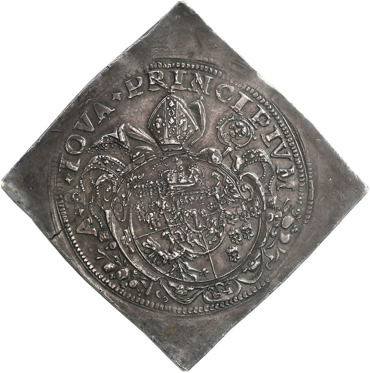Śląsk, Wrocław - Diecezja. Karol Ferdynand Waza (1625-1655). Klipa dwutalara (Doppeltaler-Klippe) 1632, Nysa NGC AU55